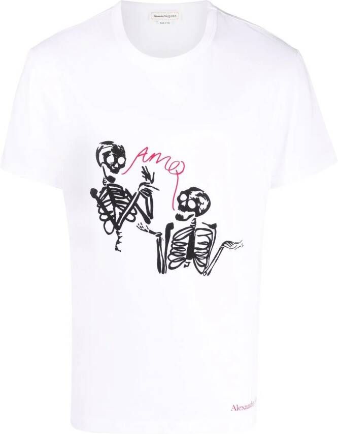 Alexander McQueen T-shirt met logoprint Wit