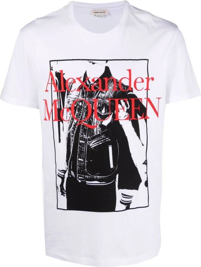 Alexander McQueen T-shirt met logoprint Wit