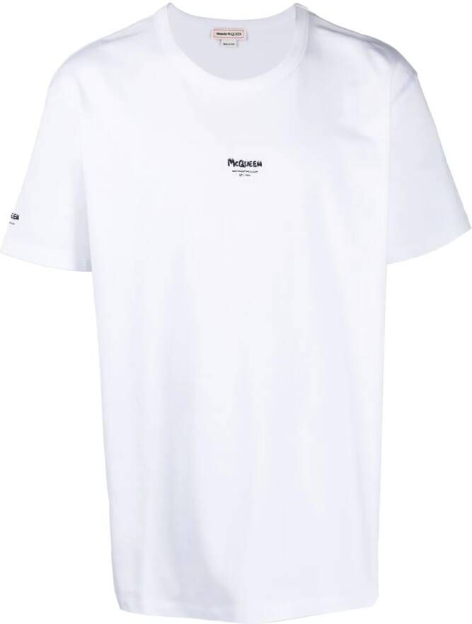 Alexander McQueen T-shirt met logoprint Wit