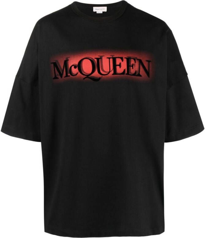 Alexander McQueen T-shirt met logoprint Zwart