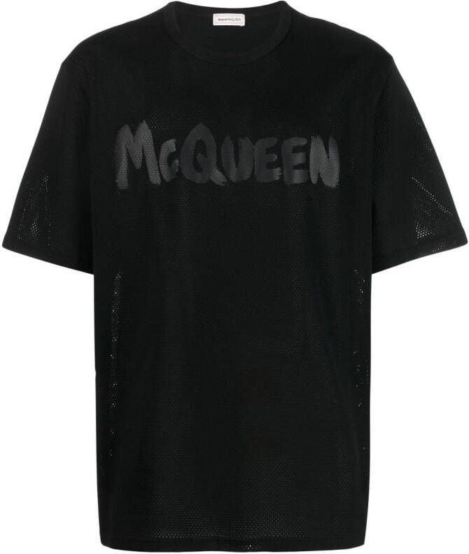Alexander McQueen T-shirt met logoprint Zwart