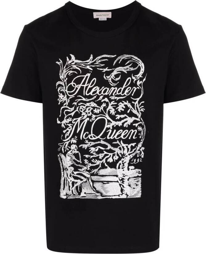 Alexander McQueen T-shirt met logoprint Zwart