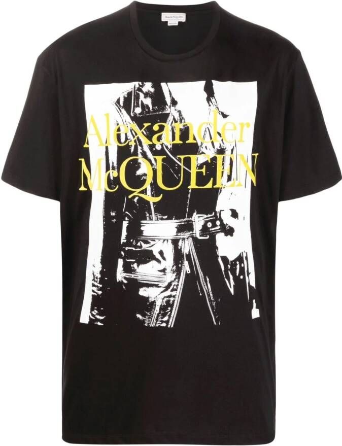 Alexander McQueen T-shirt met logoprint Zwart