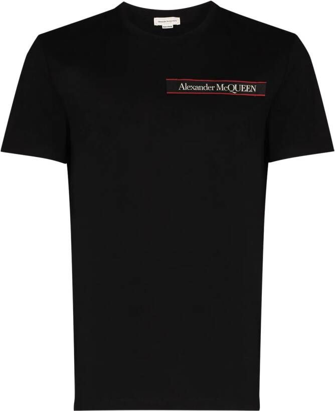 Alexander McQueen T-shirt met logostreep Zwart
