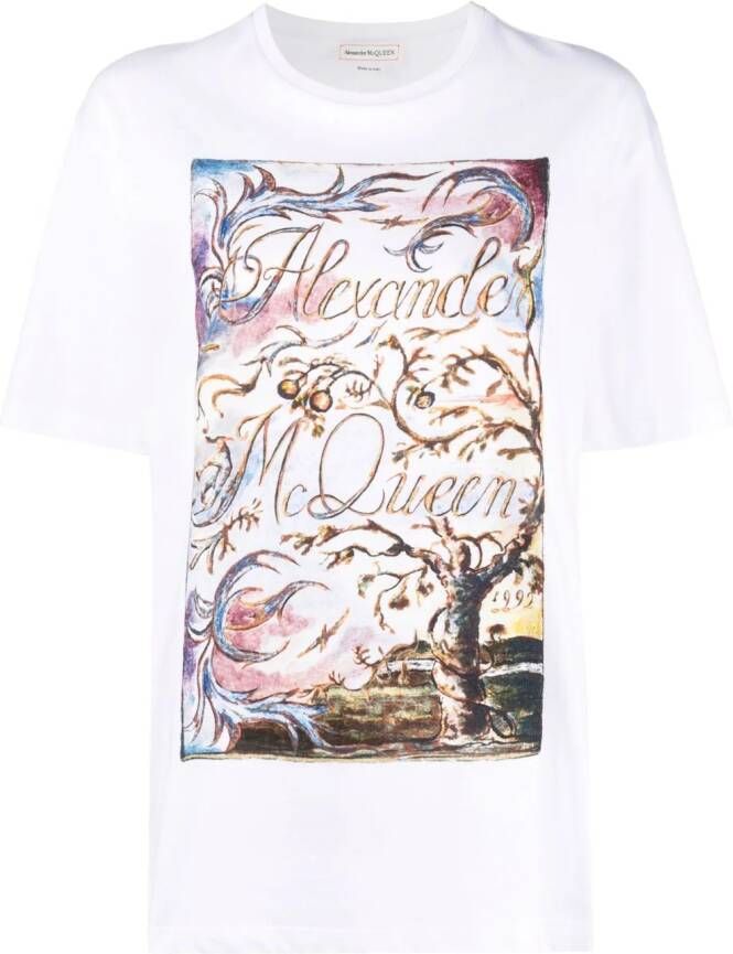 Alexander McQueen T-shirt met print Wit
