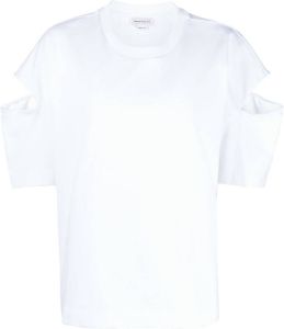 Alexander McQueen T-shirt met uitgesneden mouwen Wit