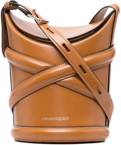 Alexander McQueen The Curve bucket-tas Bruin