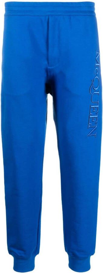 Alexander McQueen Trainingsbroek met geborduurd logo Blauw