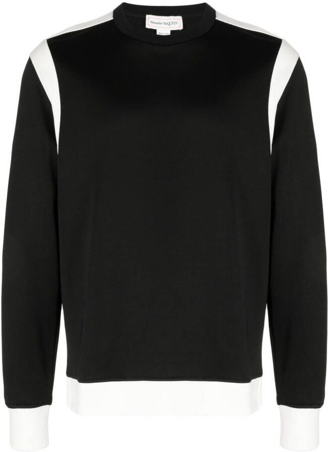 Alexander McQueen Sweater met tweekleurig vlak Zwart
