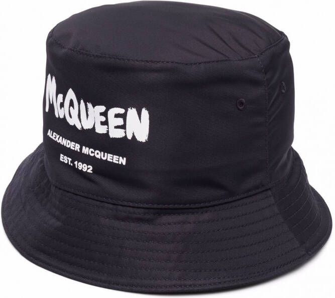 Alexander McQueen Vissershoed met logoprint Blauw