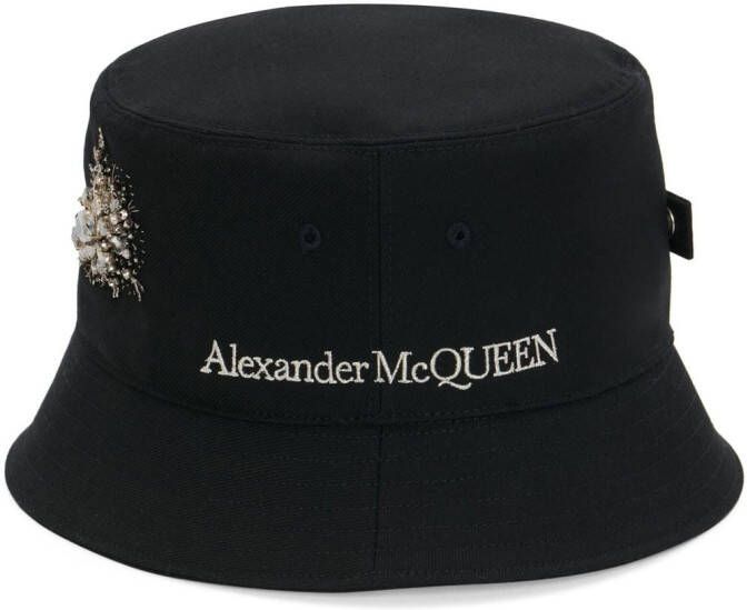 Alexander McQueen Vissershoed verfraaid met kristallen Zwart