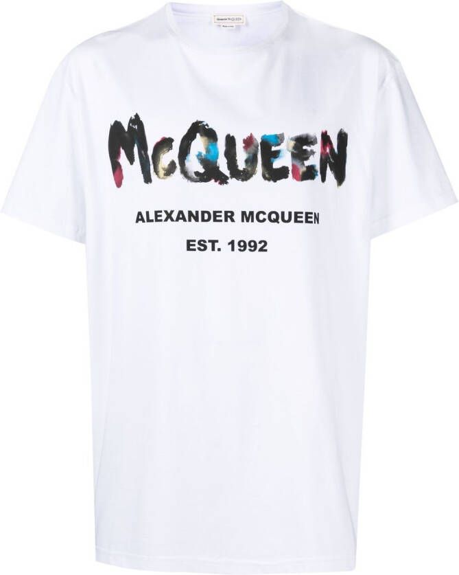Alexander McQueen T-shirt met print Wit