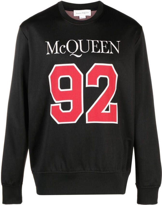 Alexander McQueen Sweater met logodetail Zwart
