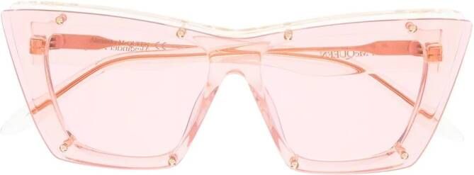 Alexander McQueen Eyewear Zonnebril met cat-eye montuur Geel