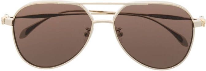 Alexander McQueen Zonnebril met piloten montuur Goud