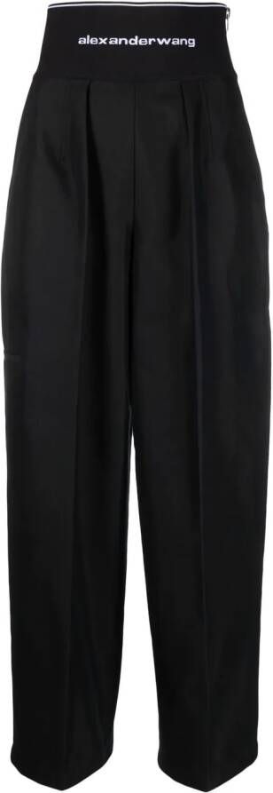 Alexander Wang Broek met logo taille Zwart