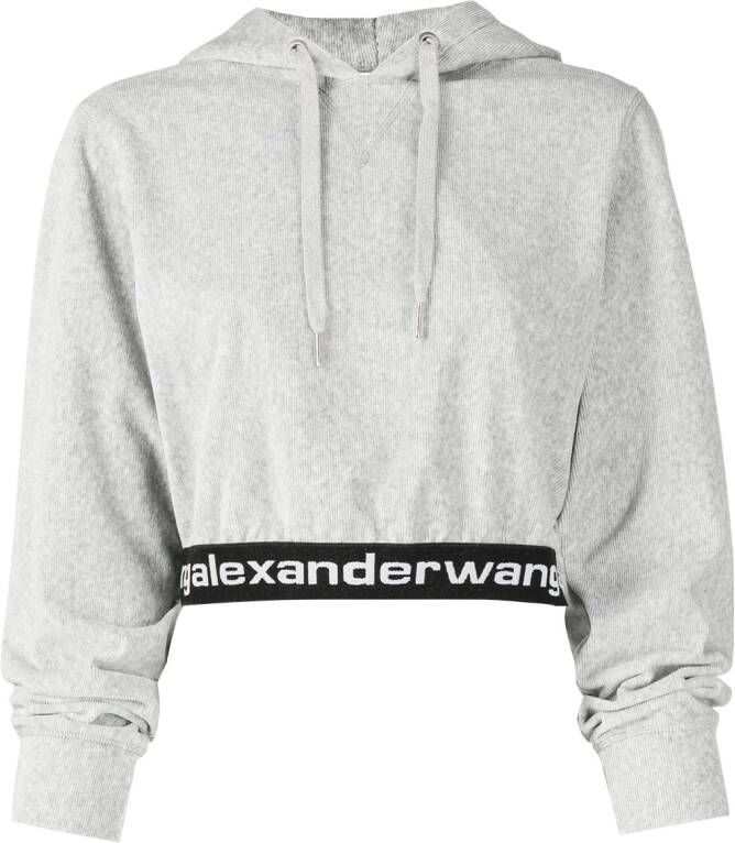 Alexander Wang Cropped hoodie Grijs