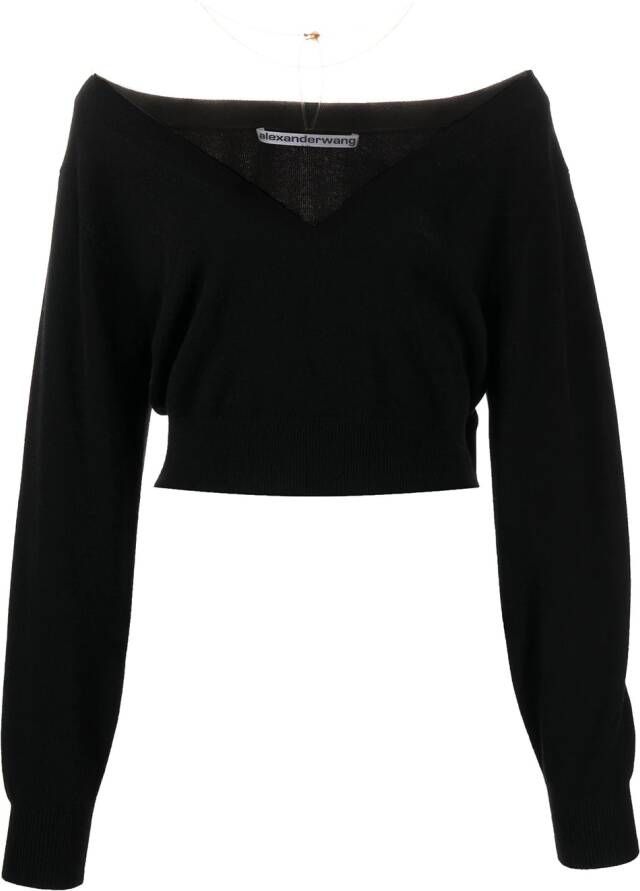 Alexander Wang Cropped trui Zwart
