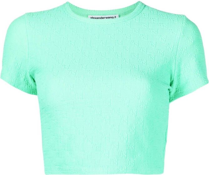 Alexander Wang T-shirt met logo-reliëf Groen