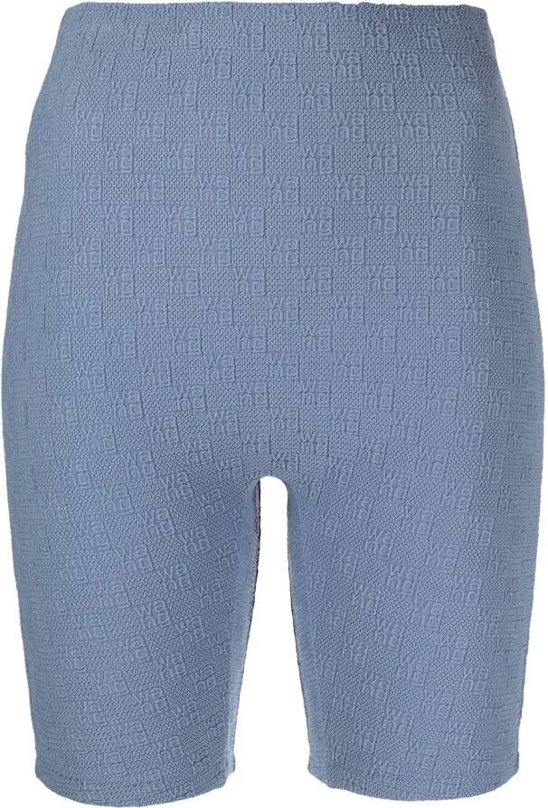Alexander Wang Fietsshorts met logo Blauw