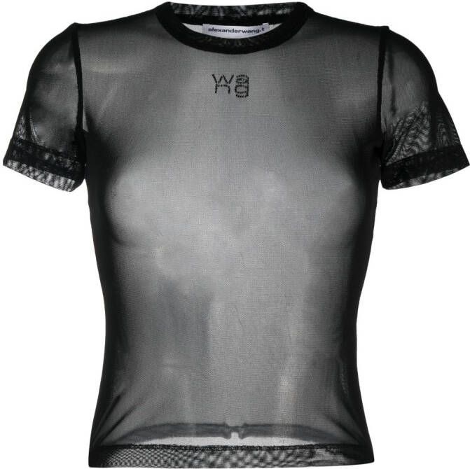 Alexander Wang T-shirt met mesh Zwart