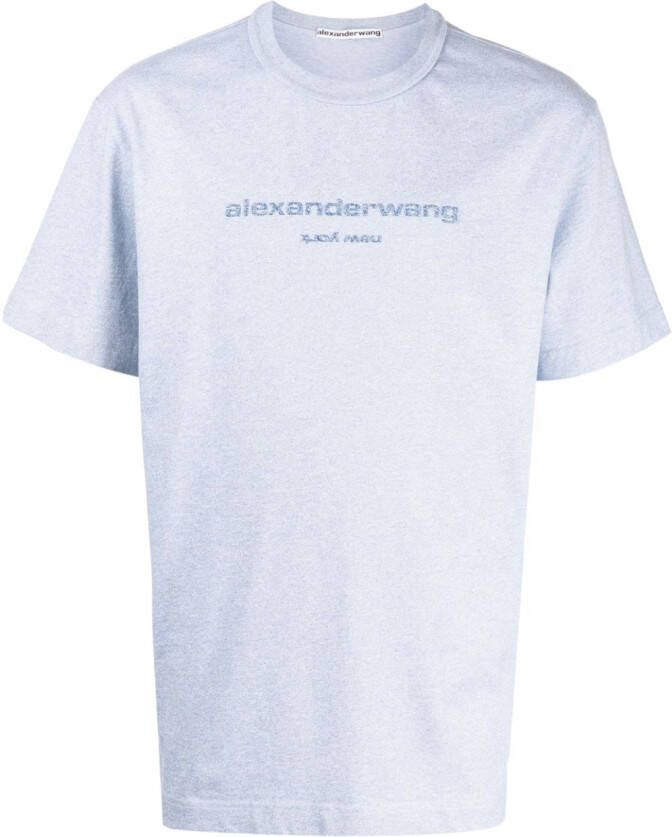 Alexander Wang T-shirt met logo Blauw