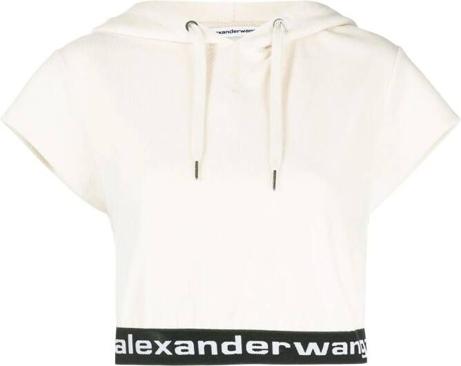Alexander Wang Ribfluwelen hoodie Wit