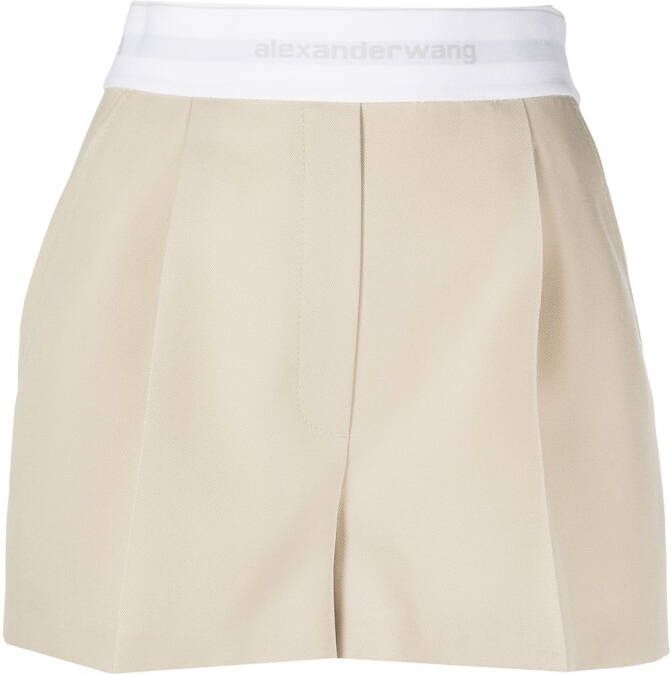 Alexander Wang Shorts met logo taille Bruin