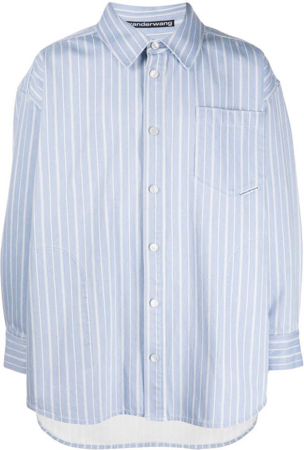 Alexander Wang Gestreept shirtjack Blauw