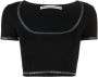 Alexander Wang T-shirt met diepe ronde hals Zwart - Thumbnail 1