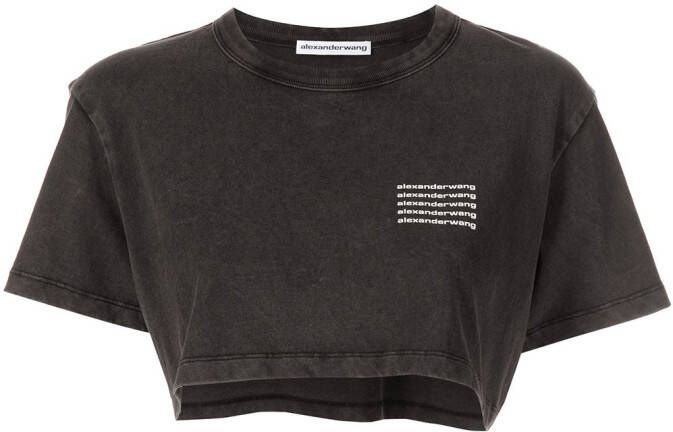 Alexander Wang T-shirt met logo Grijs