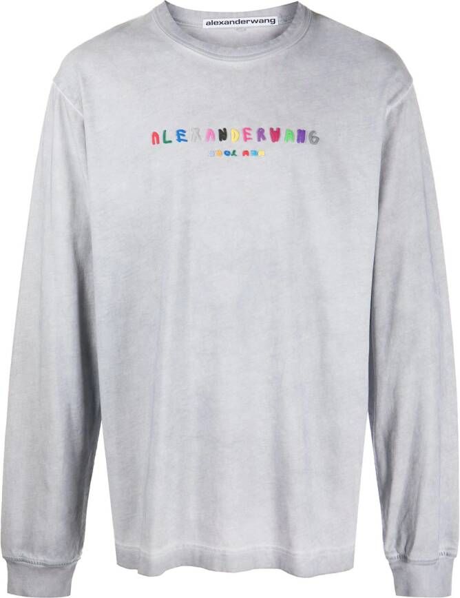 Alexander Wang T-shirt met logo Grijs