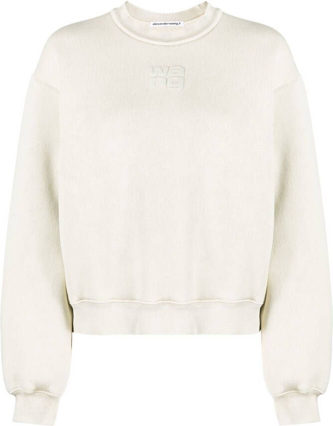 Alexander Wang T-shirt met logo-reliëf Beige