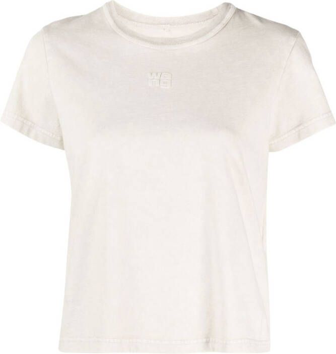 Alexander Wang T-shirt met logopatch Beige
