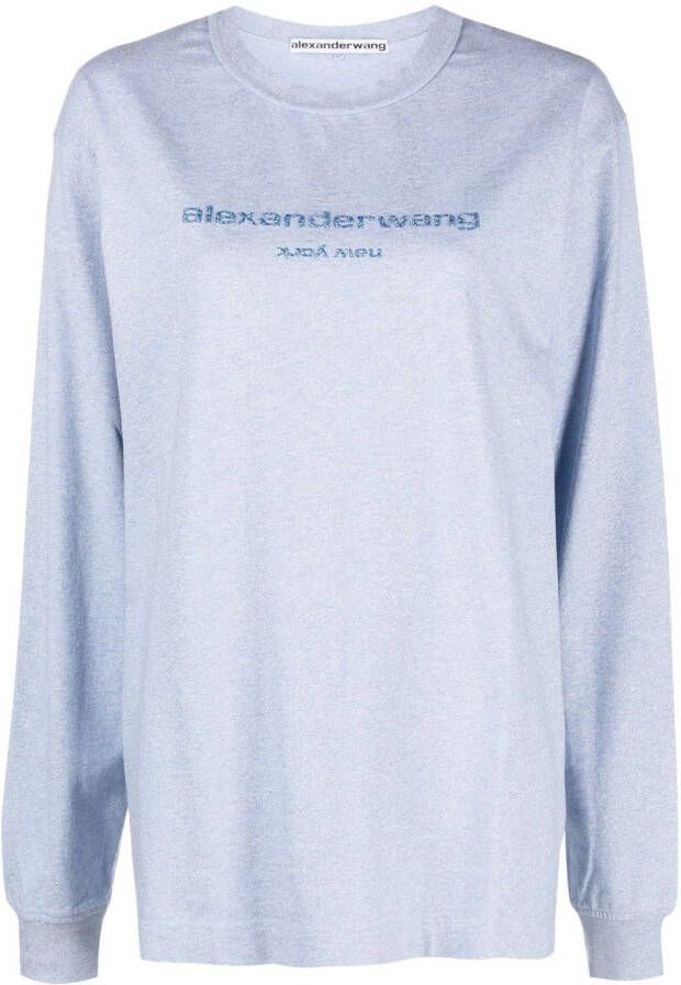 Alexander Wang T-shirt met logoprint Blauw