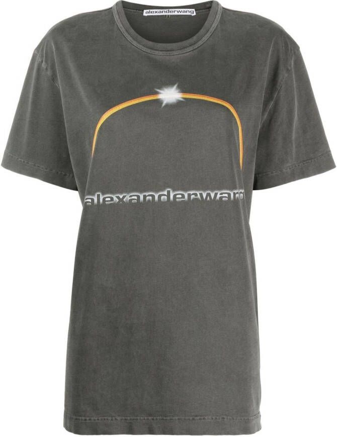 Alexander Wang T-shirt met logoprint Grijs