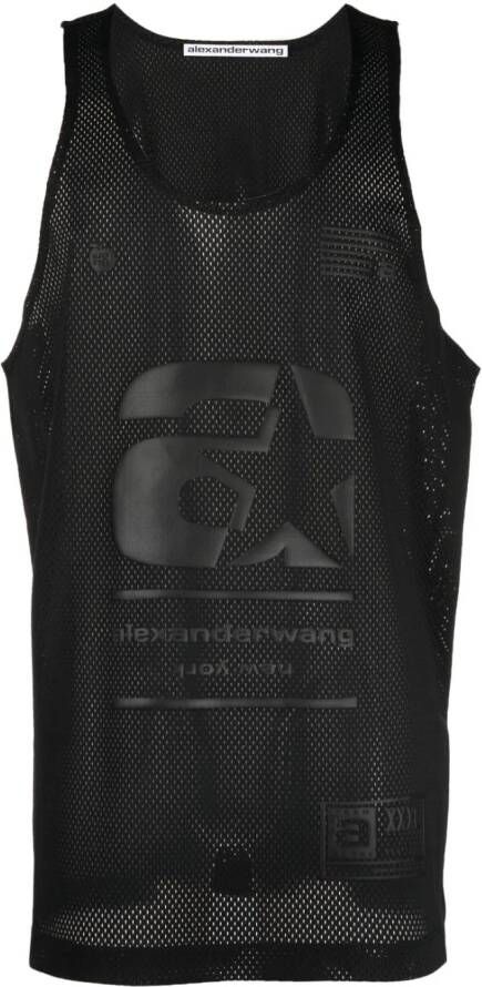 Alexander Wang Tanktop met geborduurd logo Zwart