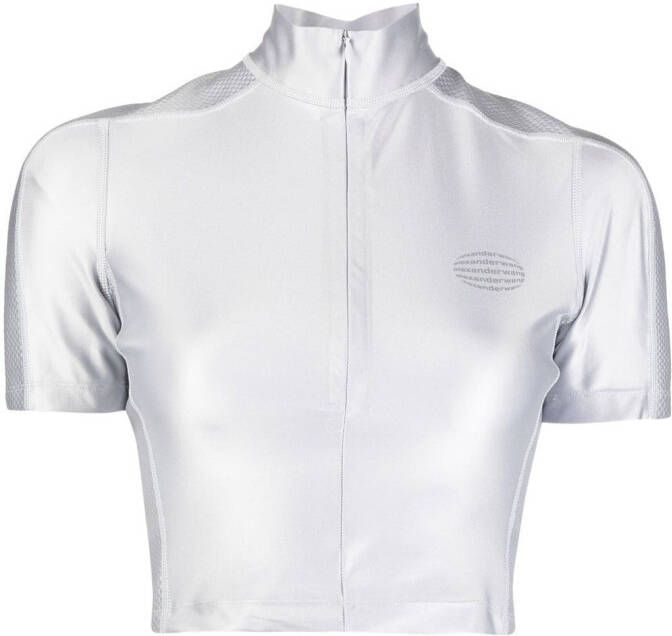 Alexander Wang Top met halve rits Zilver