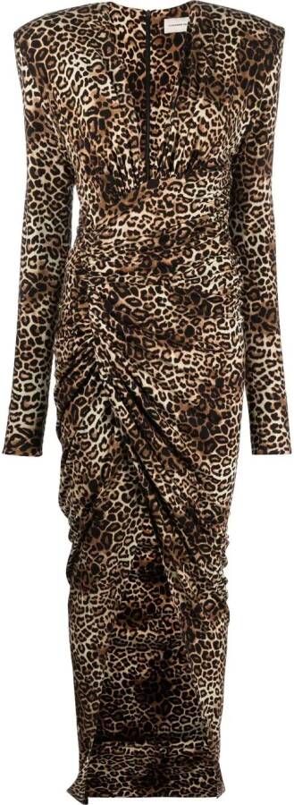 Alexandre Vauthier Maxi-jurk met luipaardprint Bruin