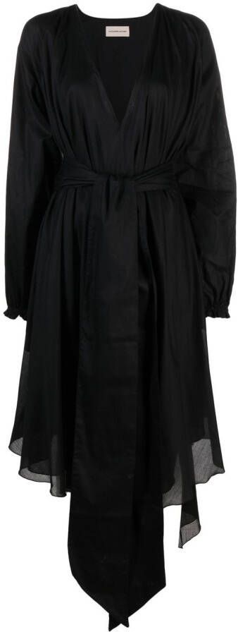 Alexandre Vauthier Midi-jurk met asymmetrische afwerking Zwart