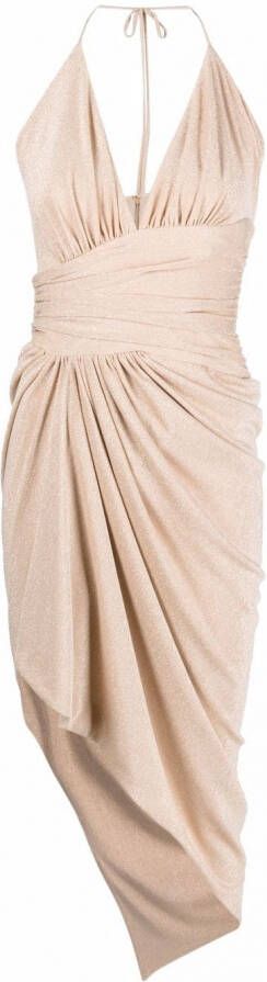 Alexandre Vauthier Midi-jurk met gedrapeerd detail Goud