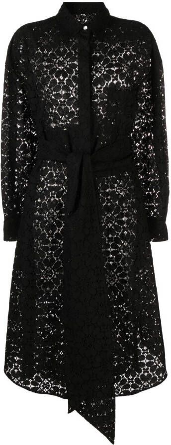 Alexandre Vauthier Midi-jurk met kant Zwart