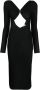 Alexandre Vauthier Midi-jurk met V-hals Zwart - Thumbnail 1