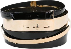 Alexandre Vauthier multi layer belt Zwart