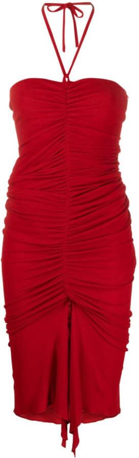 Alexandre Vauthier Midi-jurk met halternek Rood