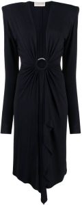 Alexandre Vauthier ruched long-sleeved maxi dress Blauw