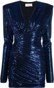 Alexandre Vauthier sequin-embellished V-neck minidress Blauw