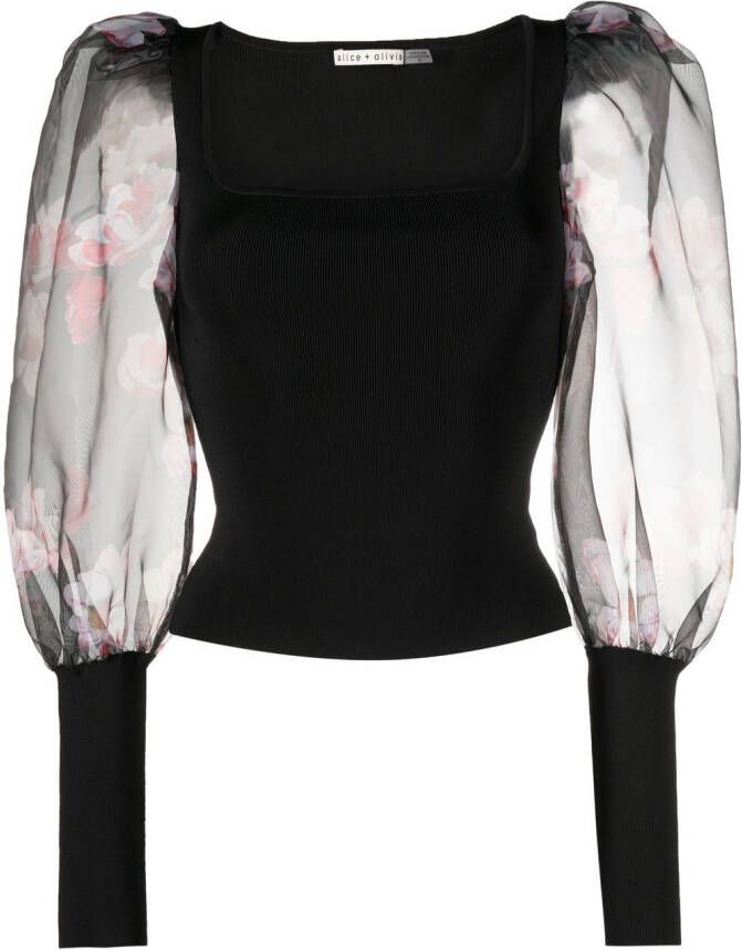 Alice + olivia Jurk met contrasterend vlak Zwart