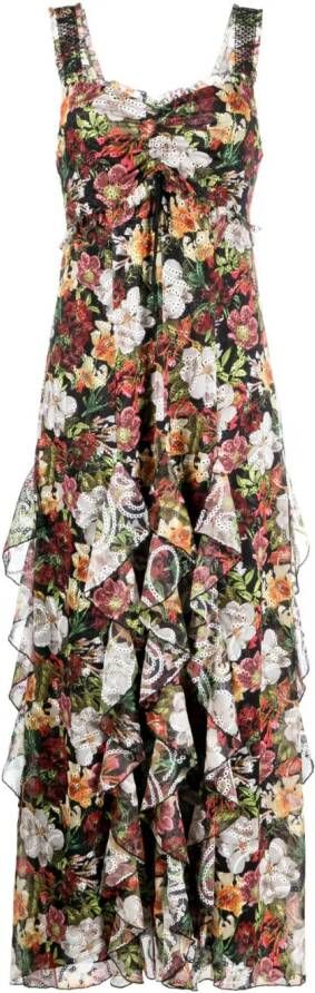Alice + olivia Jurk met bloemenprint Zwart