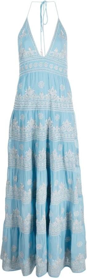 Alice + olivia Midi-jurk met V-hals Blauw